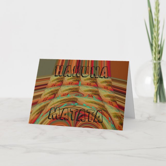 Tarjeta Hermoso motivo marrón dorado tradicional africano (Anverso)