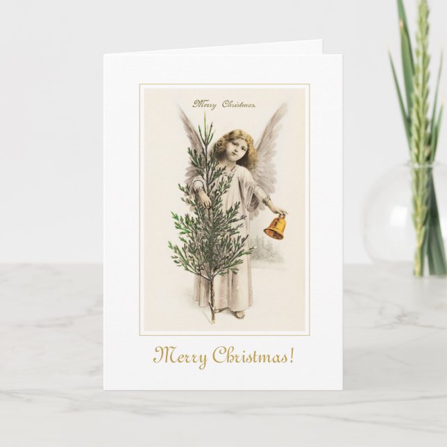 Tarjeta Hermoso Navidad Bella Artes de vacaciones Angel Vi (Anverso)