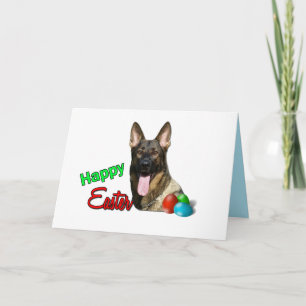 Tarjeta Hermoso negro Tan Pastor Alemán Feliz Pascua