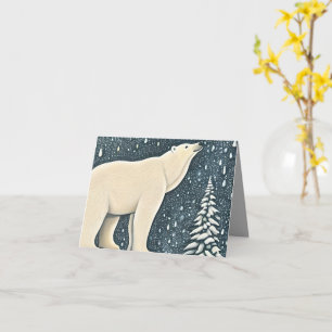 Tarjeta Hermoso oso polar ártico