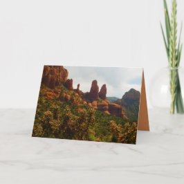 Tarjeta Hermoso paisaje del desierto de Sedona, rocas roja