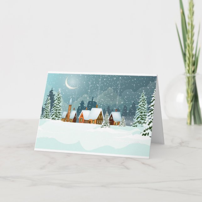 Tarjeta Hermoso paisaje invernal de nieve (Anverso)