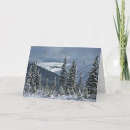 Tarjeta Hermoso paisaje invernal - Montañas Árboles Nieve