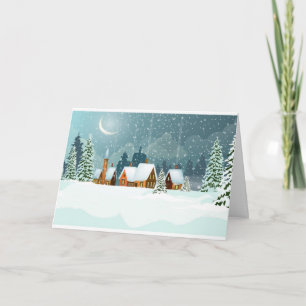 Tarjeta Hermoso paisaje invernal nevado