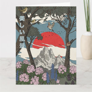 Tarjeta Hermoso paisaje japonés