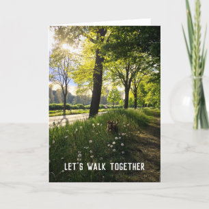 Tarjeta Hermoso paisaje para pasear al perro