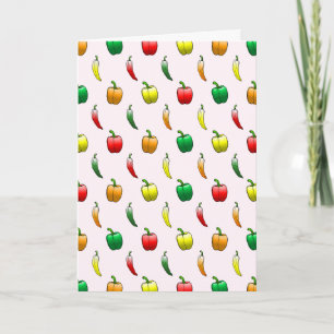 Tarjeta Hermoso patrón con pimientos y pimientos dulces la