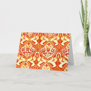 TARJETA HERMOSO PATRÓN - ROJO Y NARANJA