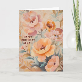 Tarjeta Hermoso PERSONALIZADO de flores silvestres blandas