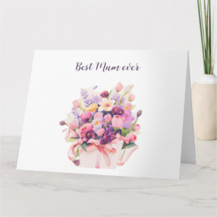 Tarjeta Hermoso ramo de flores Día de la Madre