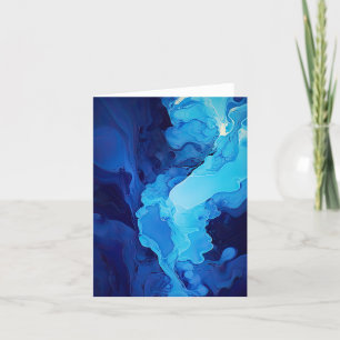 Tarjeta Hermoso Resumen Arte Fluido Azul