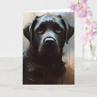 Tarjeta Hermoso retrato negro de labrador