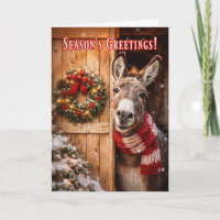 Hermoso saludo de temporada de burro Granja Navida
