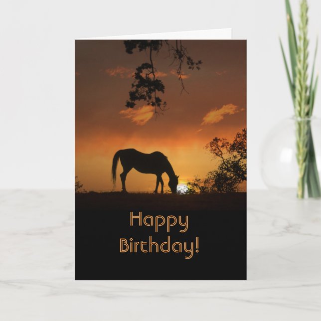 Tarjeta Hermoso Sunrise Morning Horse Birthday (Anverso)