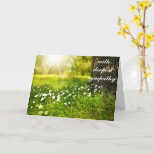 Tarjeta Hermoso Valle Verde con Flores Blancas de Condolen