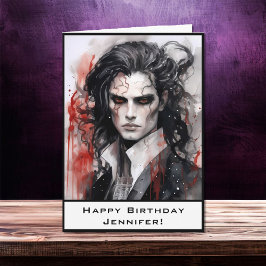 Tarjeta Hermoso Vampiro de ensueño Señor Feliz Cumpleaños