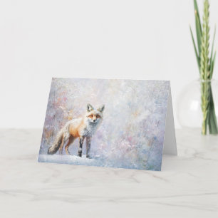 Tarjeta Hermosos Animales De Woodland Fox En Saludo De Nie