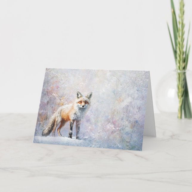 Tarjeta Hermosos Animales De Woodland Fox En Saludo De Nie (Anverso)