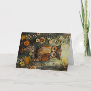 Tarjeta Hermosos animales de Woodland Saludo a lechuza sal