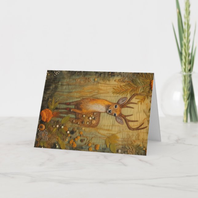 Tarjeta Hermosos animales de Woodland Saludo a venados de  (Anverso)