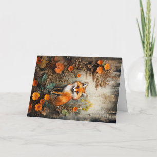 Tarjeta Hermosos animales de Woodland Wildlife Fox Greetin