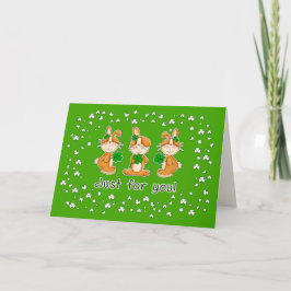 Tarjeta Hermosos conejitos con el Día de San Patricio