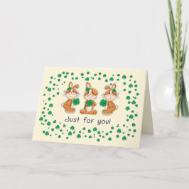 Tarjeta Hermosos conejitos con el Día de San Patricio