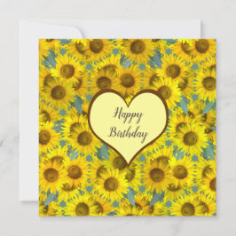 Tarjeta Hermosos girasoles - patrón floral,