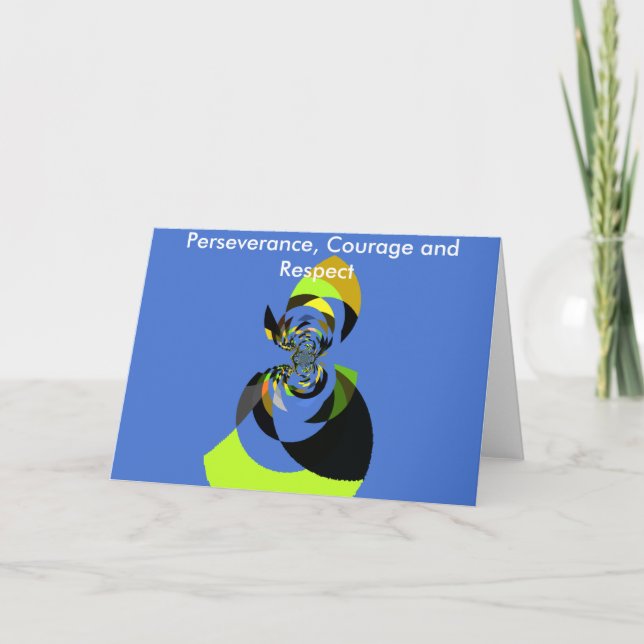 Tarjeta Hermosos Ilustraciones coloridos de silueta femeni (Anverso)