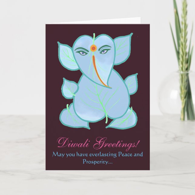 Tarjeta Hermosos saludos tradicionales de Diwali (Anverso)