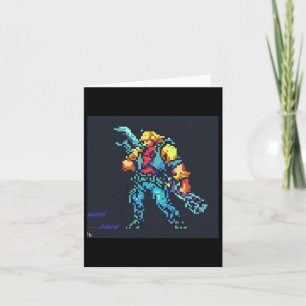 Tarjeta Héroe (Arte de estilo pixelado de videojuego retro