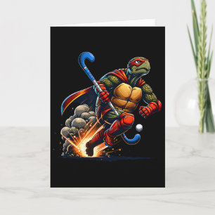 Tarjeta Héroe de Hockey sobre Césped de Tortuga Enmascarad
