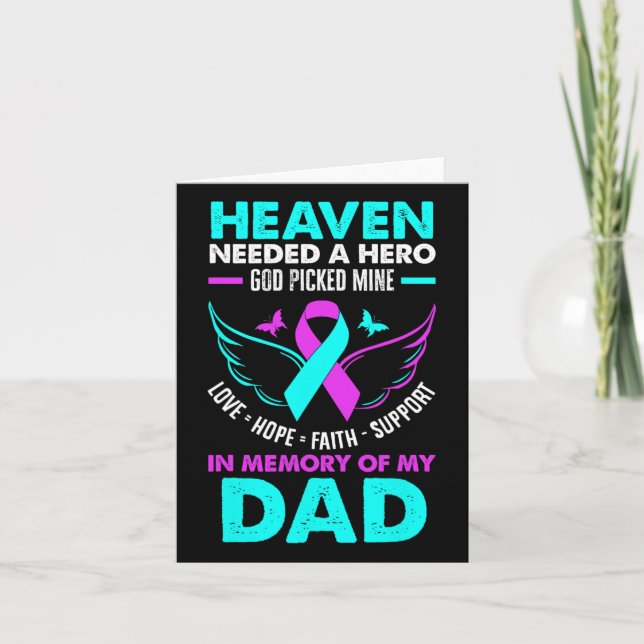 Tarjeta Héroe necesitado del cielo, Dios eligió a mi papá  (Anverso)