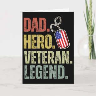 Tarjeta Héroe Papá Veterano Leyenda Día del Padre Papá Abu