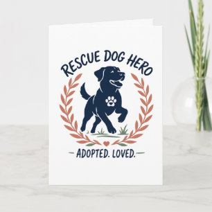Tarjeta Héroe Perro Rescatado Adoptado Amado Huella de Pat