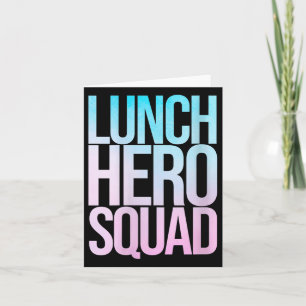 Tarjeta Heroes del almuerzo escolar femenino Equipo Trabaj