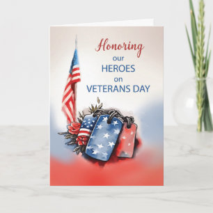 Tarjeta Héroes Veteranos Día Etiquetas Patrióticas de Perr