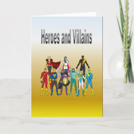 Tarjeta Héroes y villanos