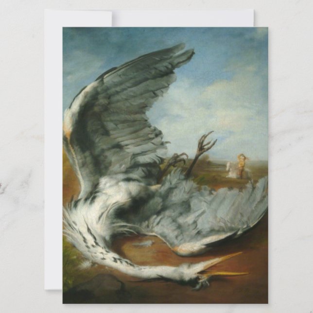Tarjeta Heron herido (por George Frederick Watts) (Anverso)