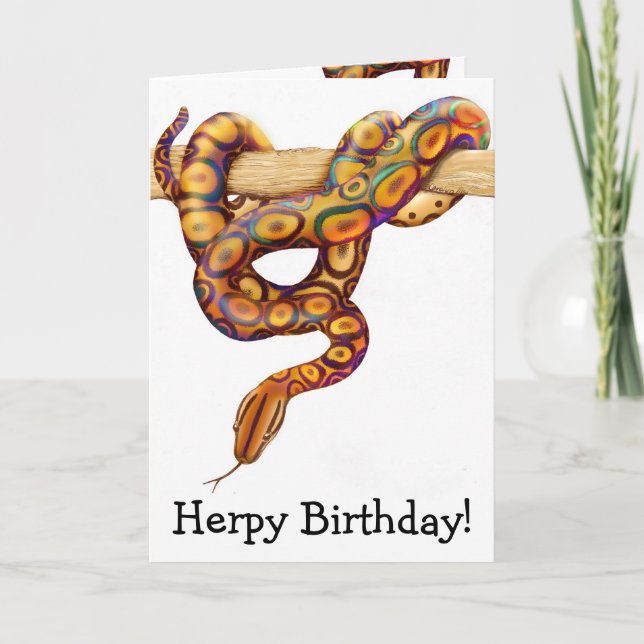 Tarjeta Herps Happy Birday Rainbow Boa Sncard (Anverso)