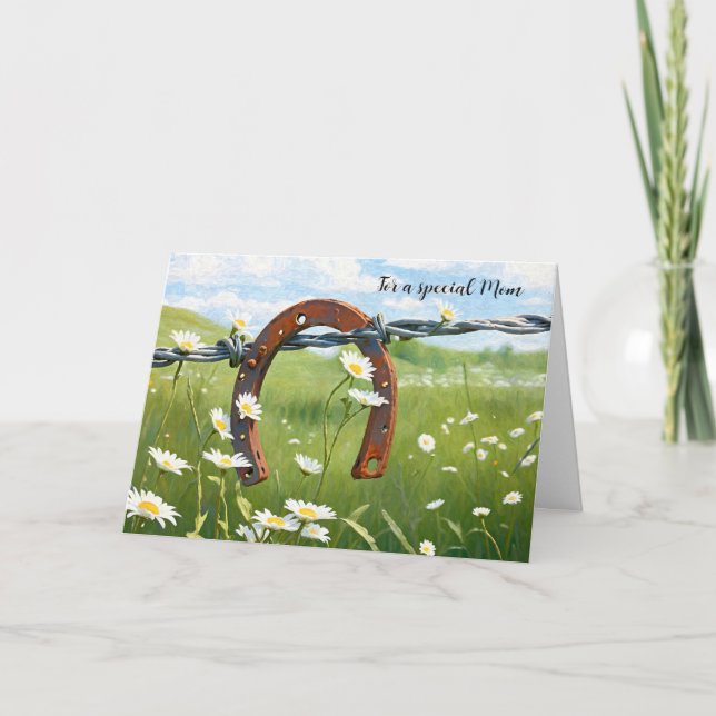 Tarjeta Herradura Oxidada Para el Cumpleaños de Mamá (Anverso)