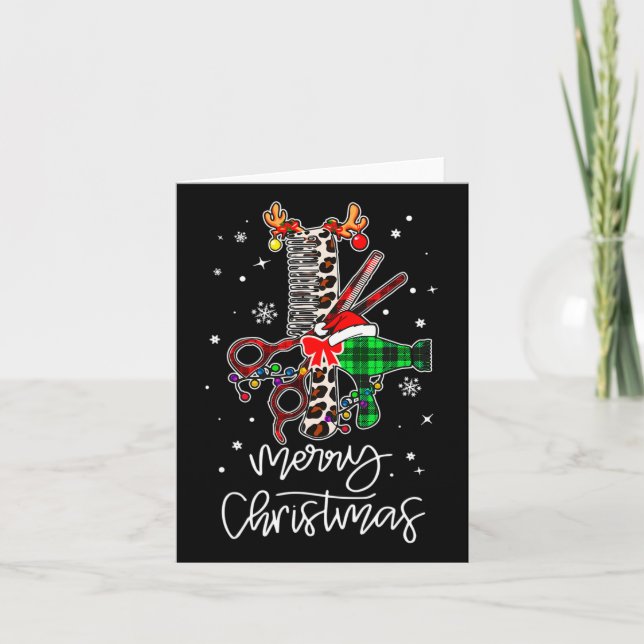 Tarjeta Herramienta divertida peluquería Barber Merry Chri (Anverso)