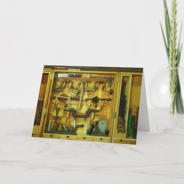 Tarjeta Herramientas de trabajo en madera (Anverso)