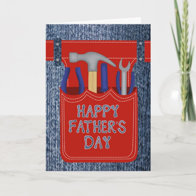 Tarjeta Herramientas del Día del Padre en un Cinturón de H (Anverso)