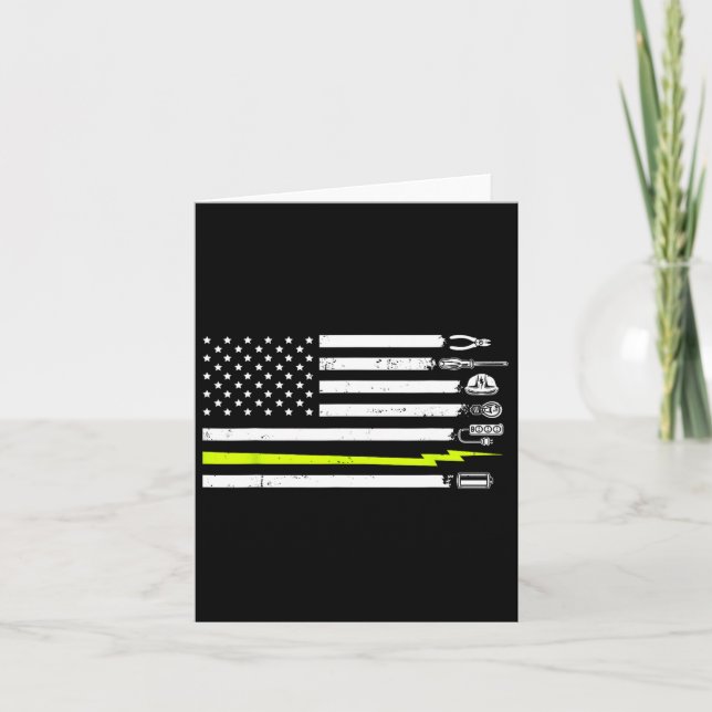 Tarjeta Herramientas Eléctricas De Bandera Estadounidense  (Anverso)