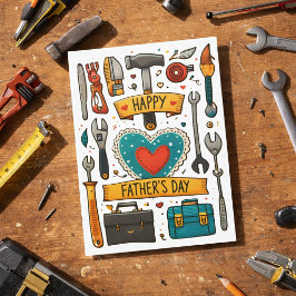 Tarjeta Herramientas para el Día del Padre para Papá arte 