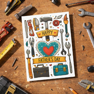 Tarjeta Herramientas para el Día del Padre para Papá arte 