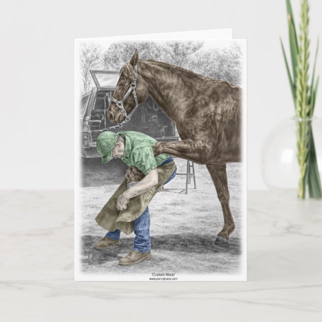 Tarjeta Herrero del herrador que calza el caballo (Anverso)