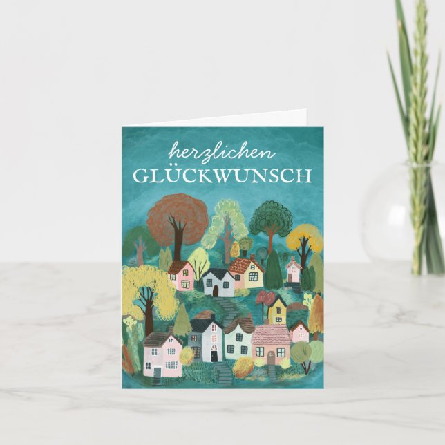 Tarjeta Herzlichen Glückwunsch Geburtstag süßes Dorf (Anverso)