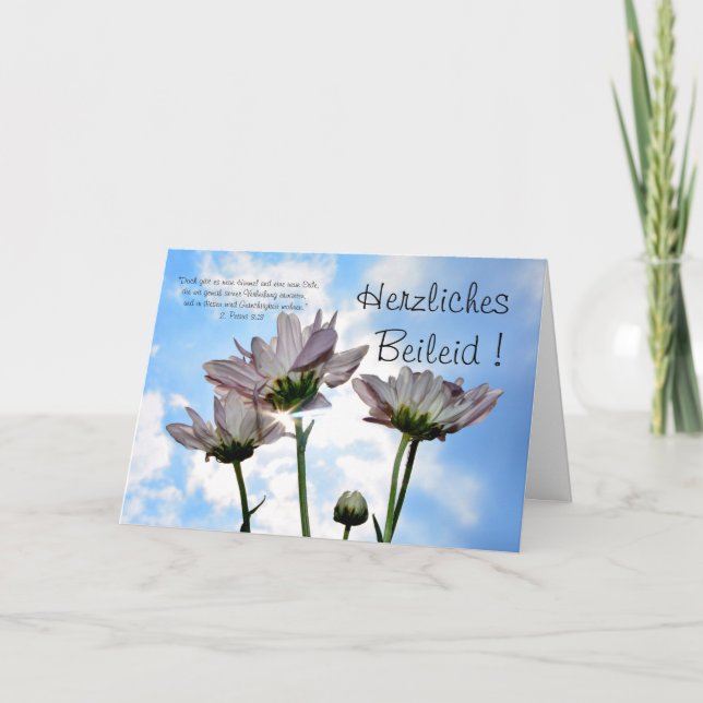 Tarjeta Herzliches Beileid mit Blumen (Anverso)